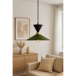 Luminosa Lighting Luminosa Amaris Dome Pendant Ceiling Light Green, Black 1X E27 - thumbnail 2