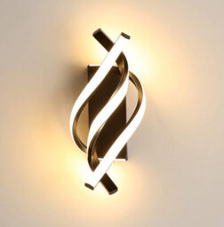 Indoor Led Wall Lamp Creative Spiral Modern Lamp Black 22W - thumbnail 1