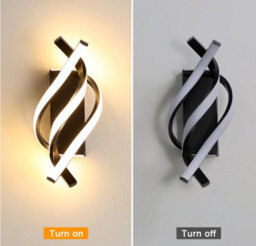 Indoor Led Wall Lamp Creative Spiral Modern Lamp Black 22W - thumbnail 2