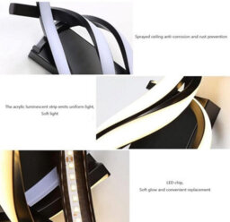 Indoor Led Wall Lamp Creative Spiral Modern Lamp Black 22W - thumbnail 5