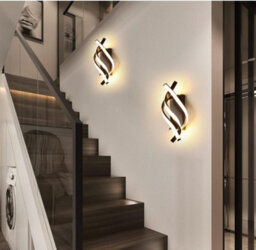 Indoor Led Wall Lamp Creative Spiral Modern Lamp Black 22W - thumbnail 3