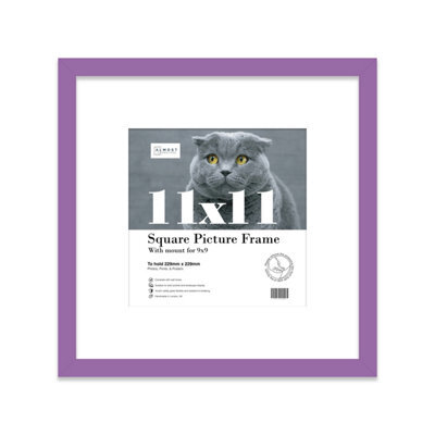 "11X11"" Purple Picture Frame - 11X11"" Square Frame With 9X9"" Mount For 11X11""/9X9"" Pictures Moderrn Style Thin Edge, 1 Pack" - image 1