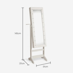 BTFY Beautify Mirror Jewellery Cabinet, Free Standing Mirror, Jewellery Storage For Earrings, Rings & Necklaces W/led Lights - thumbnail 6