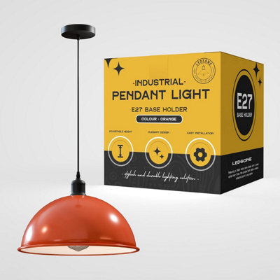 Ledsone Industrial Vintage Retro Style Ceiling Hanging Pendant Light - Orange - image 1