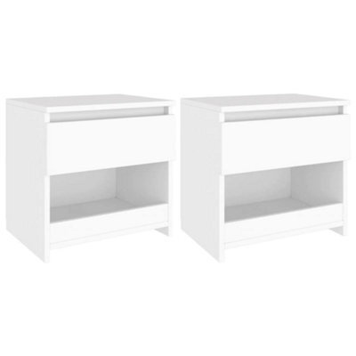 Vidaxl Bedside Cabinets 2 Pcs White 40X30X39 Cm Engineered Wood Bedside Cabinets - image 1