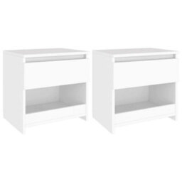Vidaxl Bedside Cabinets 2 Pcs White 40X30X39 Cm Engineered Wood Bedside Cabinets