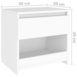 Vidaxl Bedside Cabinets 2 Pcs White 40X30X39 Cm Engineered Wood Bedside Cabinets - thumbnail 9