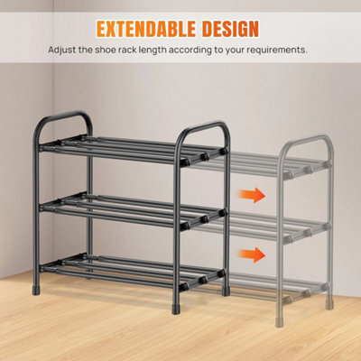 3-Tier Metal Shoe Rack - Expandable Organizer For Entryway Closet Storage - image 1