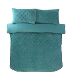 Rapport Home Luxury Check Teddy Polyester Fleece Duvet Cover Set With Pillowcase - thumbnail 3