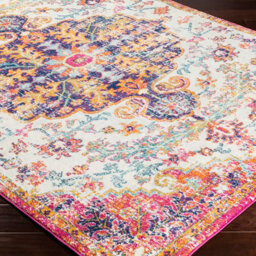 Livabliss Harput-Vintage Blue Orange Yellow Grey Traditional Boho Living Dining Bedroom Rug 60 X 90 Cm Easy Care, Non Shedding - thumbnail 5