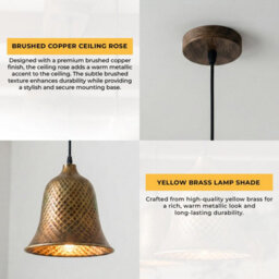 Antique Bronze Diamond Pattern Led Pendant Light With Adjustable Cable Rustic Retro Lighting For Kitchen Island And Dining - thumbnail 4