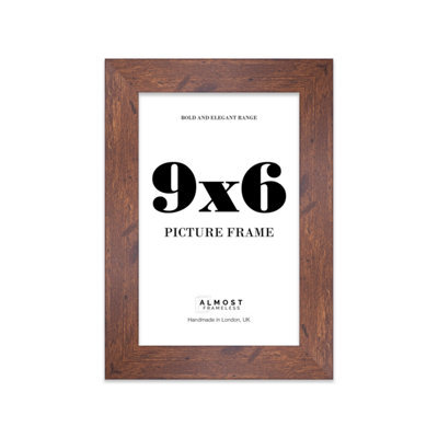 "20X20"" Walnut Picture Frame - 20X20"" Square Frame With 18X18"" Mount For 20X20""/18X18"" Pictures Vintage Style Thin Edge, 1 Pack" - image 1
