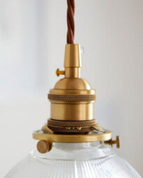 D'arblay Lacquered Antique Brass French Style Scalloped Prismatic Glass Dome Pendant Light - Se Home - thumbnail 4