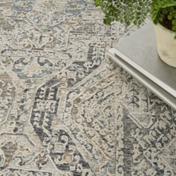 Ivory Grey Traditional Abstract Rug Easy To Clean Dining Room-69Cm X 244Cmcm (Runner) - thumbnail 5