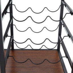 Darphe 3-Tier Walnut Rolling Serving Cart Bar Trolley With Removable Tray - thumbnail 3