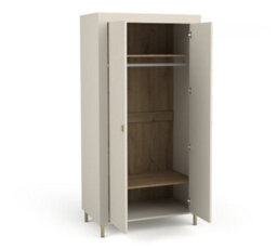 Arte Mossa Elegant Hinged Door Wardrobe In Cashmere & Oak - W970mm X H1930mm X D560mm - thumbnail 2