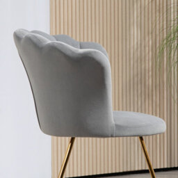 Homcom Accent Chair, Velvet Armchair With Lotus Backrest, Steel Legs, Grey - thumbnail 8