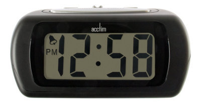 Acctim 12343 Auric Digital Alarm Clock, Large Lcd Display, Synthetic, Black - image 1