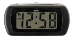 Acctim 12343 Auric Digital Alarm Clock, Large Lcd Display, Synthetic, Black