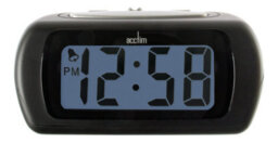 Acctim 12343 Auric Digital Alarm Clock, Large Lcd Display, Synthetic, Black - thumbnail 2