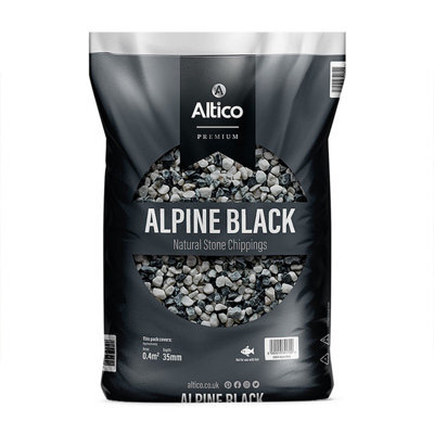 Alpine Grey White Black 12-25mm Stone Gravel Chippings Garden Patio Aggregates - image 1