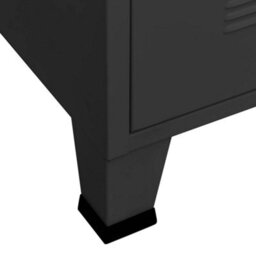 Berkfield Industrial Wardrobe Black 90X50X180 Cm Metal - thumbnail 7