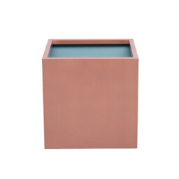 Primrose Frost And Rust-Resistant Outdoor Zinc Square Cube Planter In A Copper Finish 50Cm - thumbnail 2