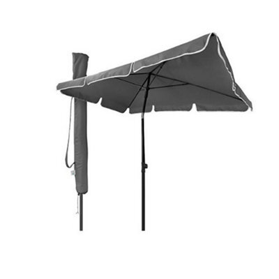 Garden Parasol, Tilt Balcony Umbrella, Sun Shade For Outdoor, Garden, Balcony, Patio, Beach, 200 X 125 Cm Rectangular Uv 50+, Gre - image 1