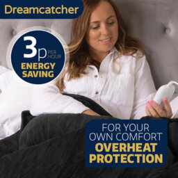 Dreamcatcher Sherpa Fleece Electric Heated Throw Over Blanket Double Polyester 160Cm X 120Cm Black - thumbnail 4