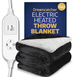 Dreamcatcher Sherpa Fleece Electric Heated Throw Over Blanket Double Polyester 160Cm X 120Cm Black - thumbnail 9
