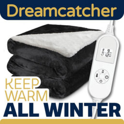 Dreamcatcher Sherpa Fleece Electric Heated Throw Over Blanket Double Polyester 160Cm X 120Cm Black - thumbnail 7