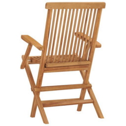 Berkfield Folding Garden Chairs 2 Pcs Solid Teak Wood - thumbnail 5