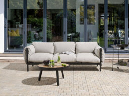 Beliani Garden Sofa 3 Seater Esperia Metal Grey - thumbnail 2