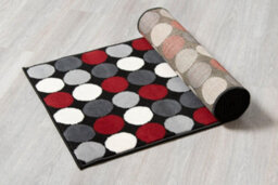 Bravich Hard Wearing Hessian Backed Stair Runner Kitchen Mat - Texas Red & Grey Spots - 60X360Cm (2'x12') - thumbnail 3
