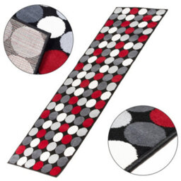 Bravich Hard Wearing Hessian Backed Stair Runner Kitchen Mat - Texas Red & Grey Spots - 60X360Cm (2'x12') - thumbnail 7