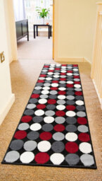 Bravich Hard Wearing Hessian Backed Stair Runner Kitchen Mat - Texas Red & Grey Spots - 60X360Cm (2'x12') - thumbnail 4