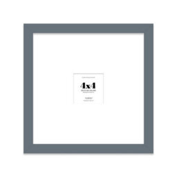 "4X4"" Grey Picture Frame - 4X4"" Square Frame With 1X1"" Mount For 4X4""/1X1"" Pictures Vintage Style Photo Display, 1 Pack" - thumbnail 1