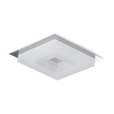 Luminosa Lighting Luminosa Marcel Recessed Down Light 6W Led Square 3000K Ip44, 550Lm, Polished Chrome/frosted Acrylic, Driver Included - image 1