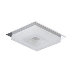 Luminosa Lighting Luminosa Marcel Recessed Down Light 6W Led Square 3000K Ip44, 550Lm, Polished Chrome/frosted Acrylic, Driver Included - thumbnail 1