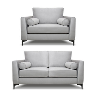 Modern Home Zara 2 Seater And Lovechair Set Silver - image 1