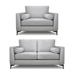 Modern Home Zara 2 Seater And Lovechair Set Silver - thumbnail 1
