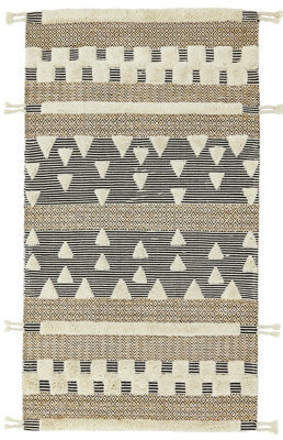 Beige Luxurious Kilim Easy To Clean Handmade Modern Cotton, Polyester, Wool Rug For Living Room, Bedroom - 200Cm X 290Cm