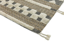 Beige Luxurious Kilim Easy To Clean Handmade Modern Cotton, Polyester, Wool Rug For Living Room, Bedroom - 200Cm X 290Cm - thumbnail 2