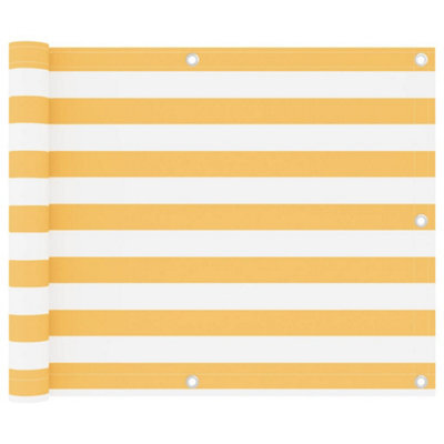 Berkfield Balcony Screen White And Yellow 75X500 Cm Oxford Fabric - image 1