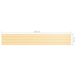 Berkfield Balcony Screen White And Yellow 75X500 Cm Oxford Fabric - thumbnail 5
