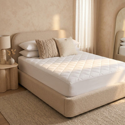 Premium 30Cm Quilted Mattress Protector Cover Deep Pocket Fitted Sheet Microfibre Foam Filled Mattress Topper, Soft, Durable & Eas - image 1