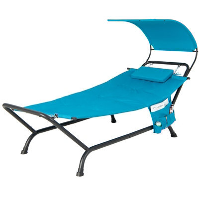 Costway Outdoor Hammock Patio Chaise Lounge Chair With Canopy - image 1