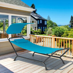 Costway Outdoor Hammock Patio Chaise Lounge Chair With Canopy - thumbnail 8