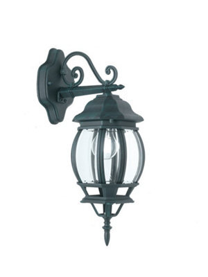 Luminosa Lighting Luminosa Santiago Outdoor Down Wall Lanterns Black, Green, Ip44 25X46X15.5Cm