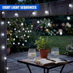 The Magic Toy Shop Solar Crystal Ball String Lights With 30 White Leds Outdoor Garden Fairy Lamp - thumbnail 8